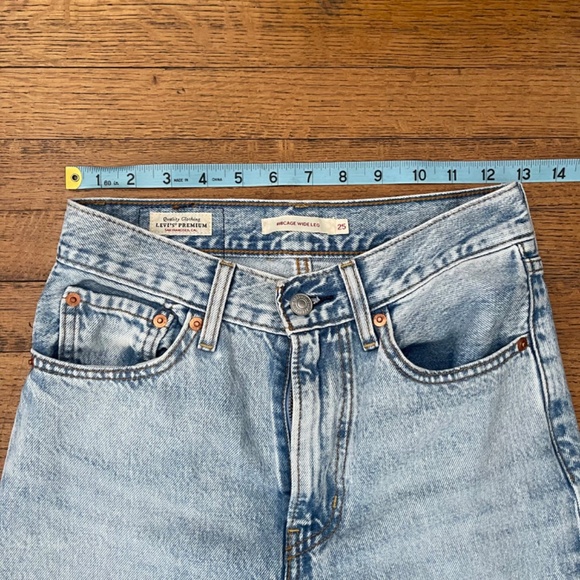 Levi's Ribcage Premium Wide Leg Blue Jeans - Picture 5 of 11